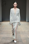 SWAYING/KNIT floating line slim long skirt SW23AW3B33 off-white